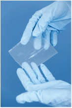 Spand-Gel Hydrogel Sheets - #SPHSA4 Size 4”x 4” Applying to arm
